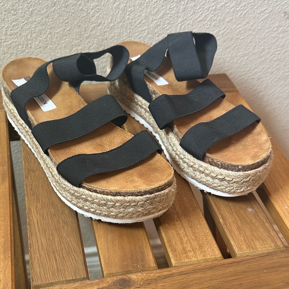 Steve Madden Black Espadrille Sandals